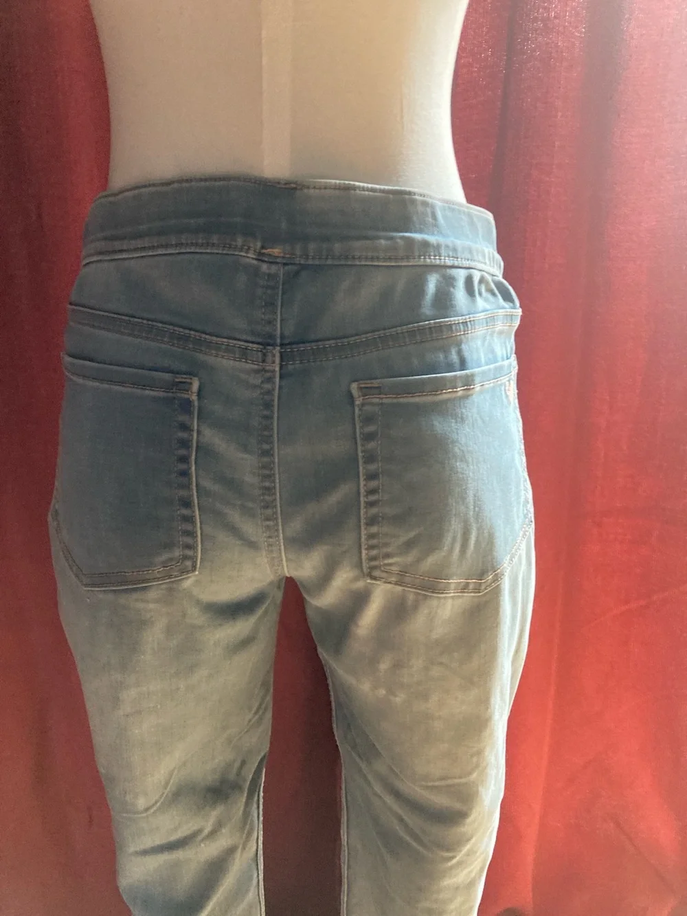 Justice Light Blue Girls Washed Denim Jean leggings, 14 plus